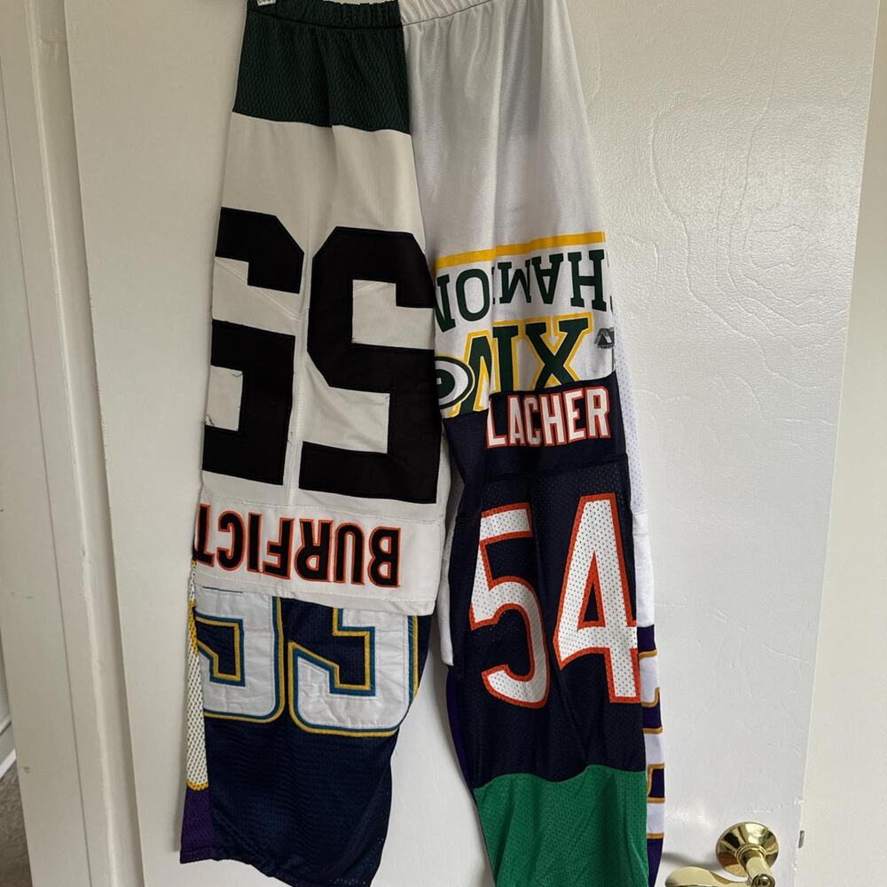 Custom made nfl patchwork pants